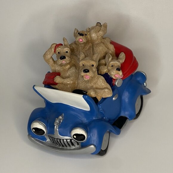 Puppy Dog Tales Music Box Trinket Terriers in Car 2pc Ltd Ed No 379A 1993 NO BOX - Picture 6 of 13
